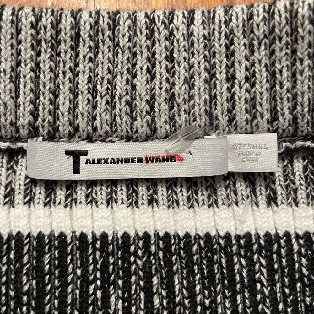 T by Alexander Wang rib knit black white pencil skirt size S - Picture 7 of 10